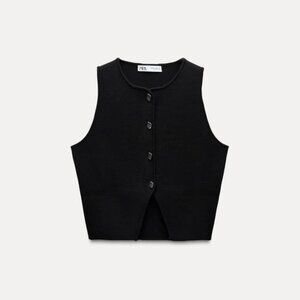 Button Knit Vest Top